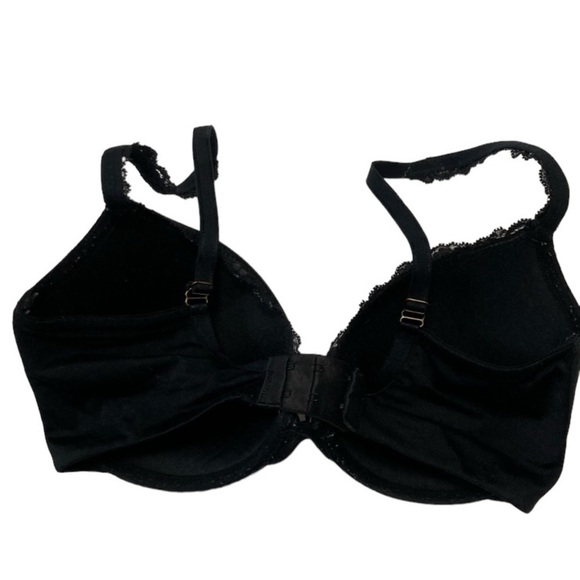 Soma Floral Lightly Padded Bra Adjustable Straps Lace Trim Size 34DD Black - Picture 5 of 12